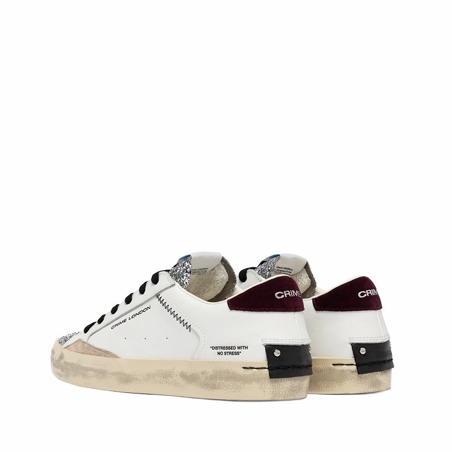 Crime London women's sneakers Distressed Burgundy Ice