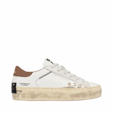 Crime London women's sneakers Distressed Platform Golden star