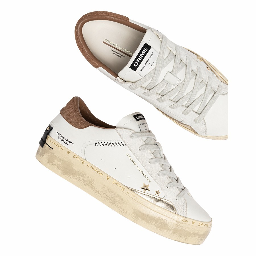 Crime London sneakers donna Distressed Platform Golden star