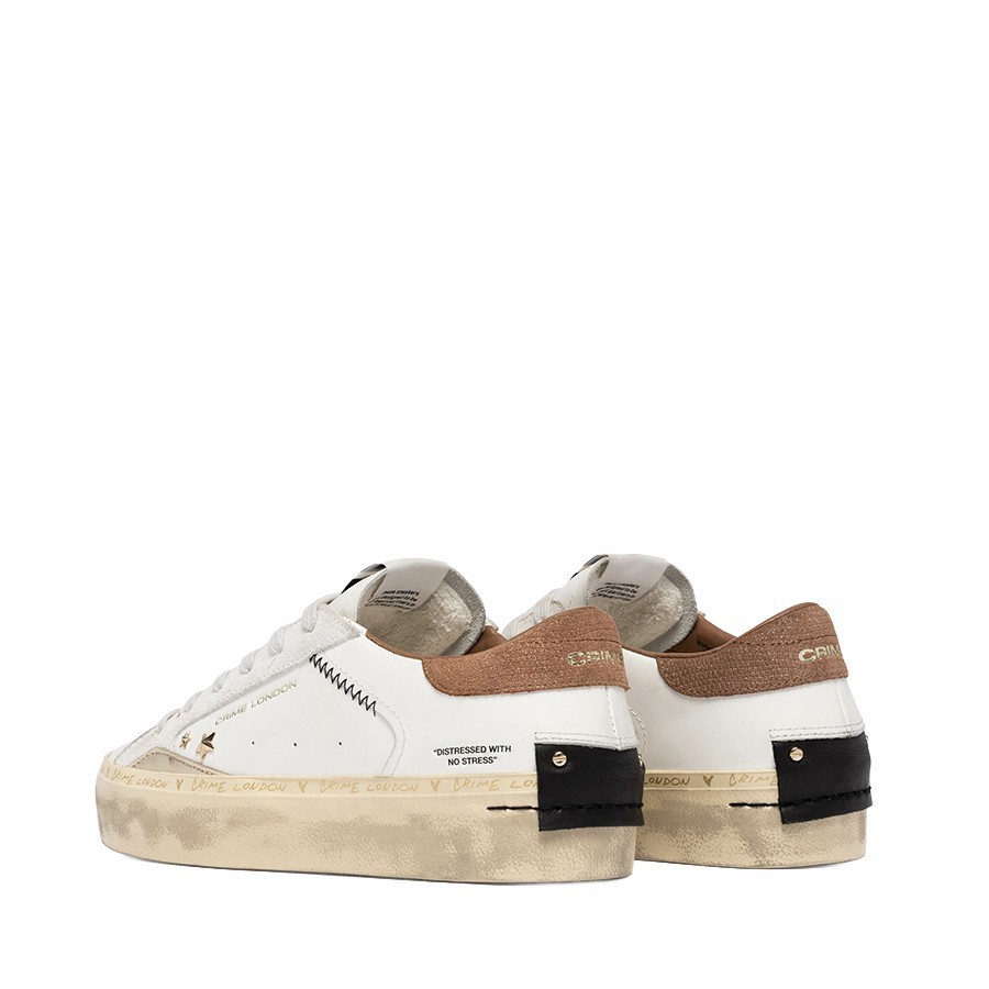Crime London women's sneakers Distressed Platform Golden star