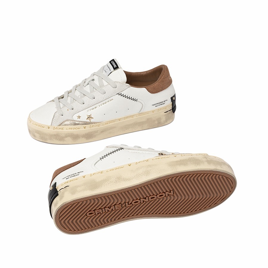 Crime London women's sneakers Distressed Platform Golden star