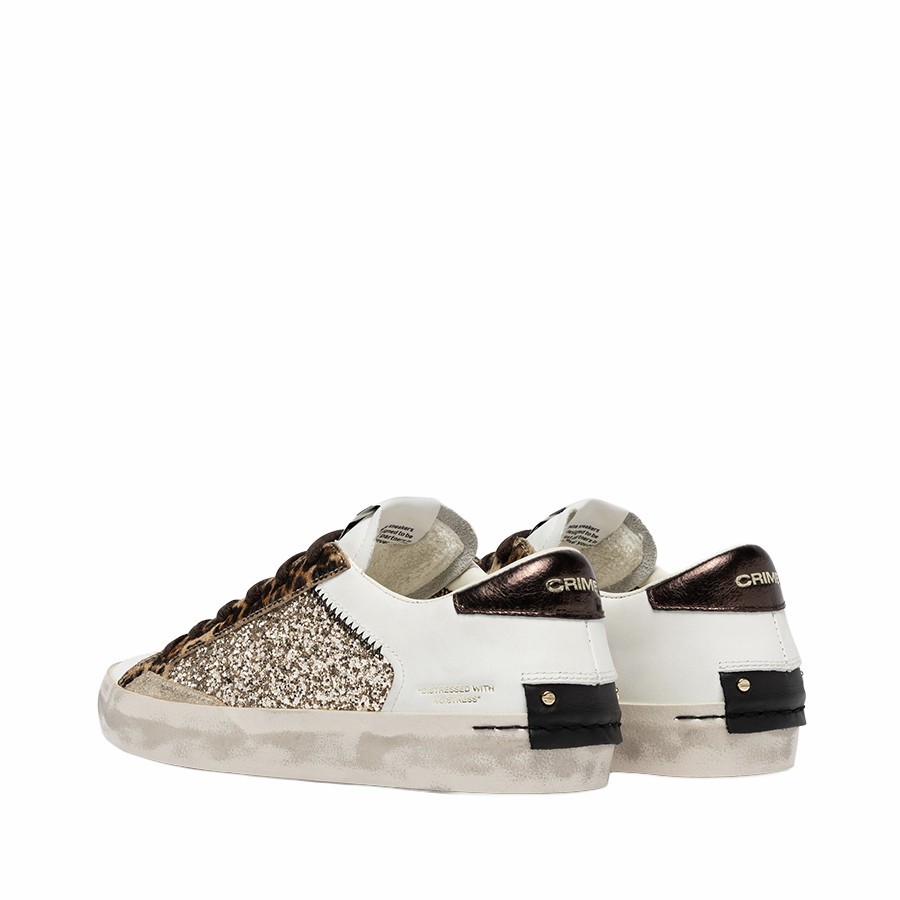 Crime London Distressed Leopard Stardust women's sneakers