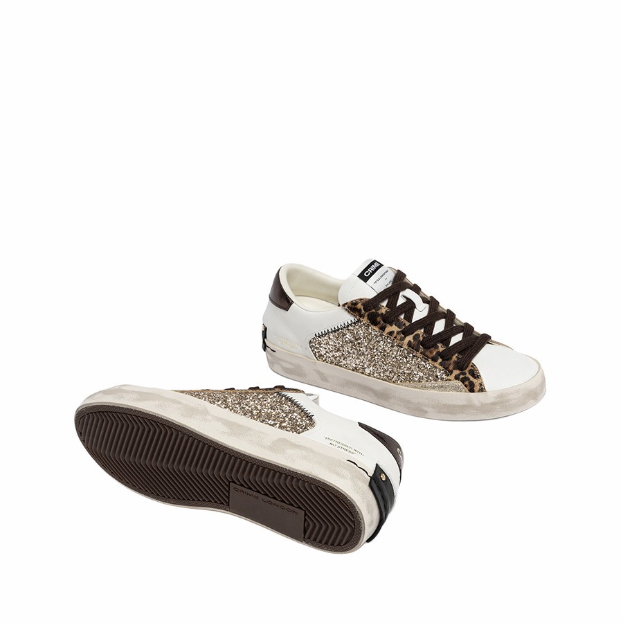 Crime London sneakers donna Distressed Leopard Sturdust