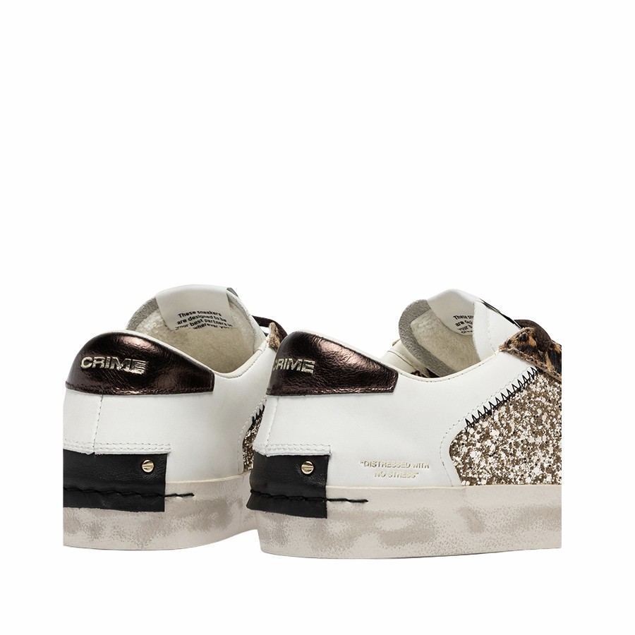 Crime London Distressed Leopard Stardust women's sneakers