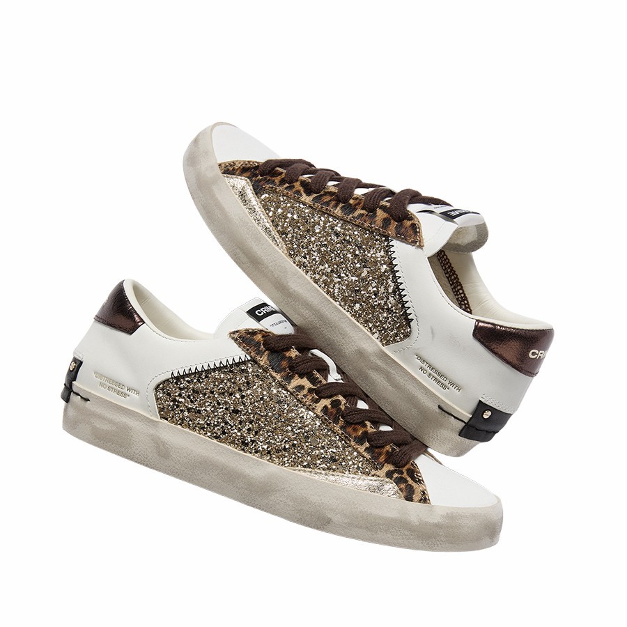Crime London Distressed Leopard Stardust women's sneakers