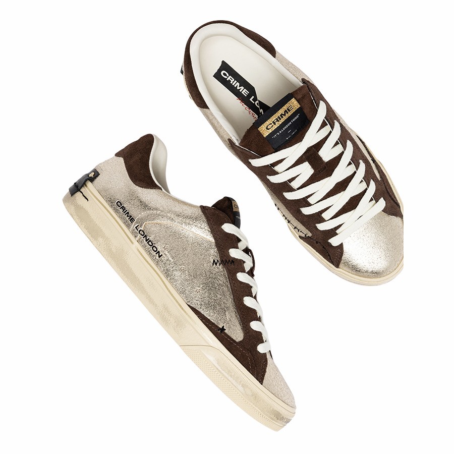 Crime London Deconstructed Amber Gold women's sneakers