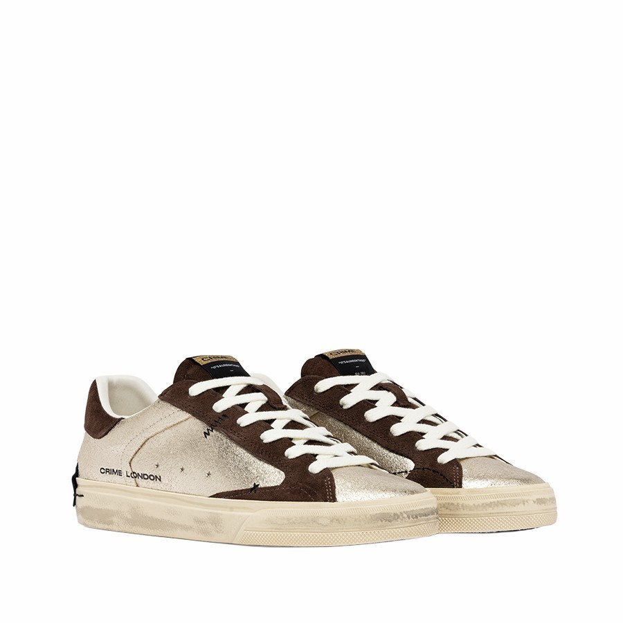 Crime London Deconstructed Amber Gold women's sneakers