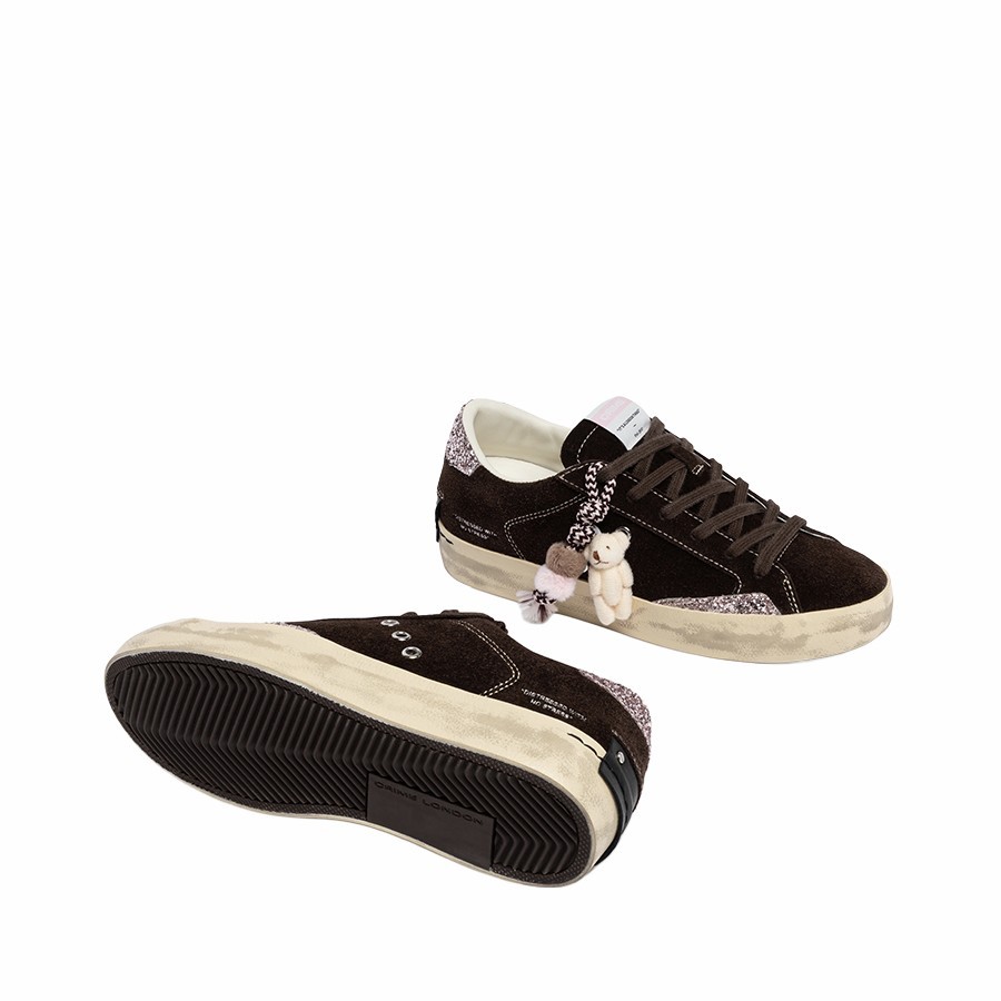 Crime London Distressed Teddy Brownie women's sneakers