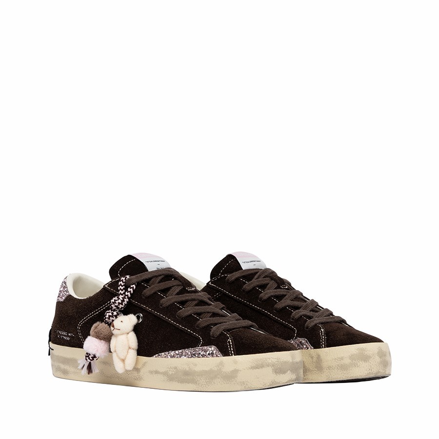 Crime London Distressed Teddy Brownie women's sneakers