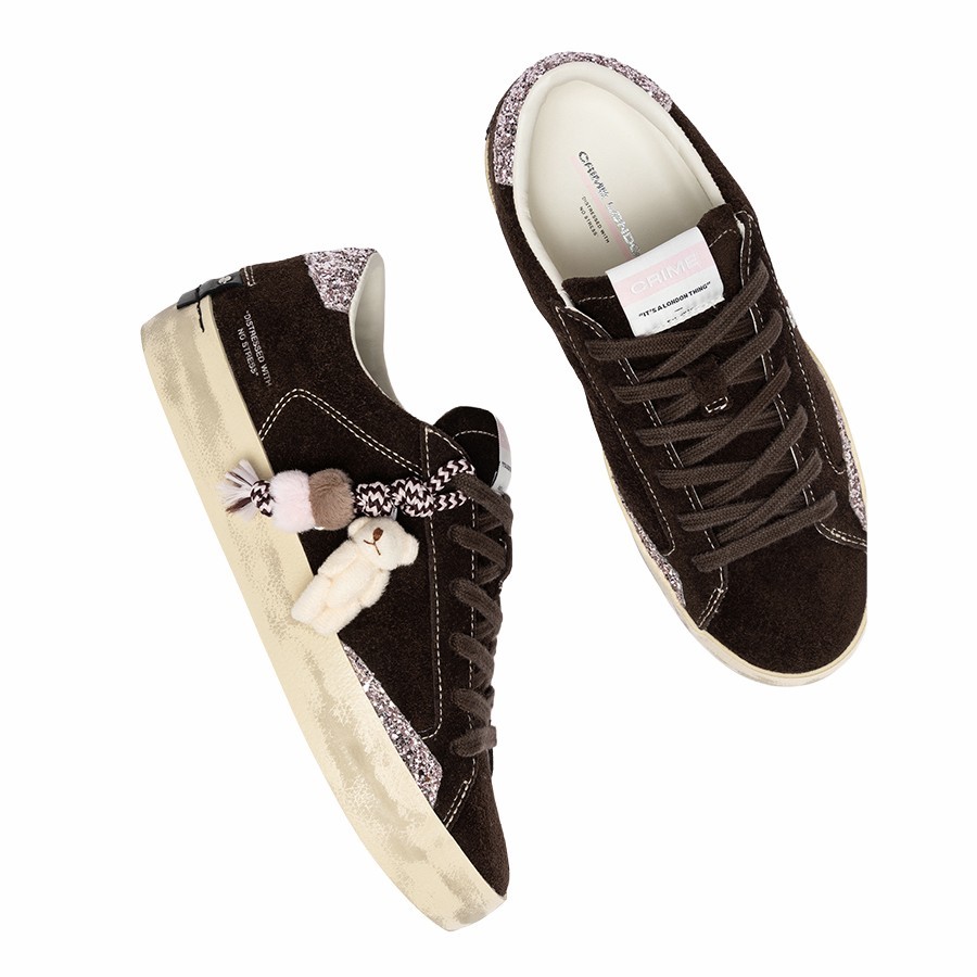 Crime London Distressed Teddy Brownie women's sneakers