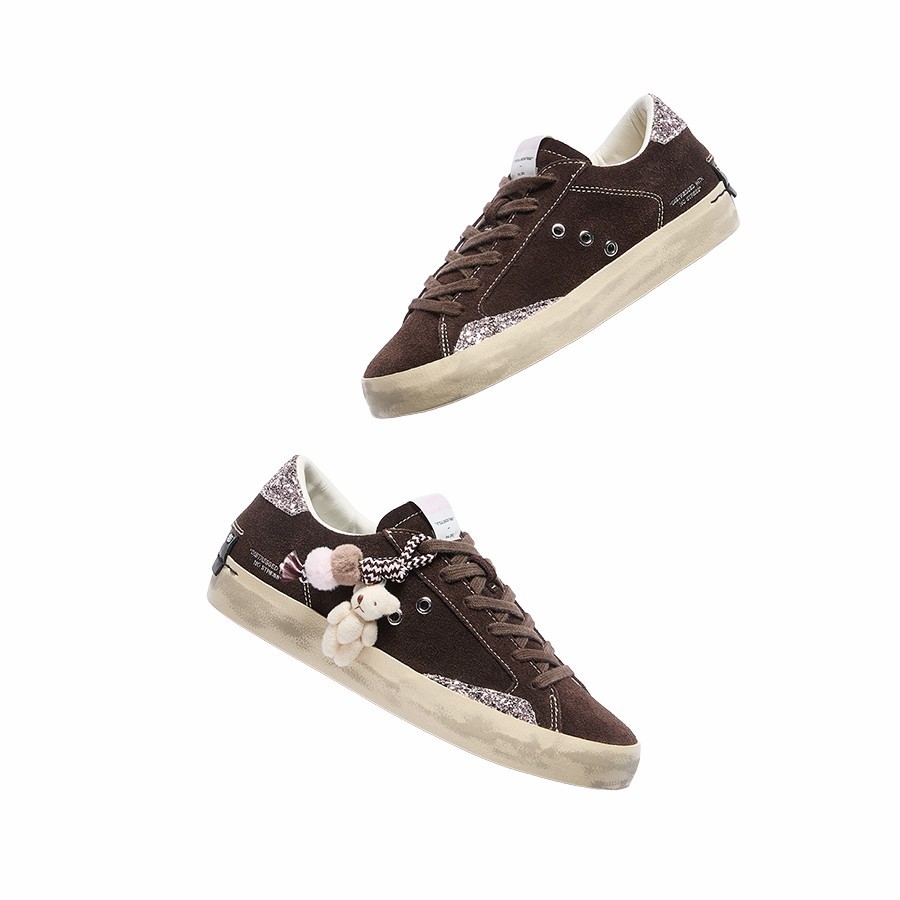 Crime London Distressed Teddy Brownie women's sneakers