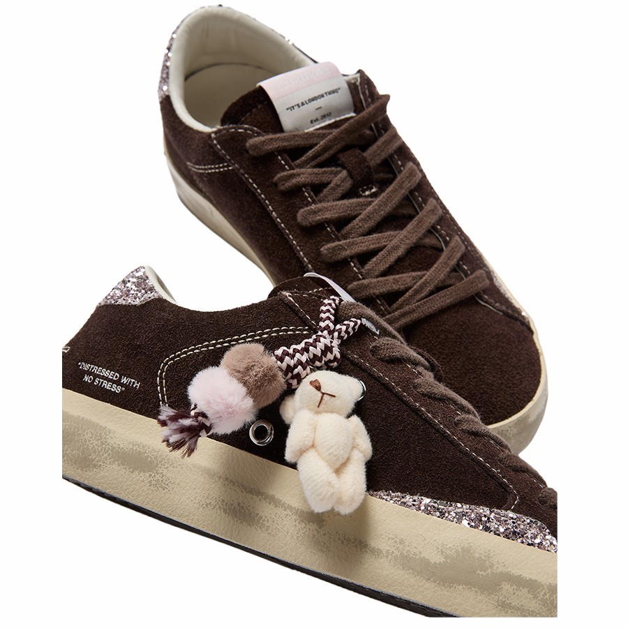 Crime London Distressed Teddy Brownie women's sneakers
