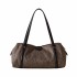 Borbonese medium shoulder bag Poche in Opnaturale fabric and black leather