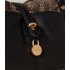 Borbonese medium shoulder bag Poche in Opnaturale fabric and black leather