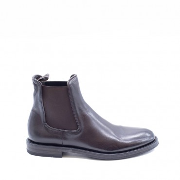 PANTANETTI Men's ankle boot with dark moka leather side elastics