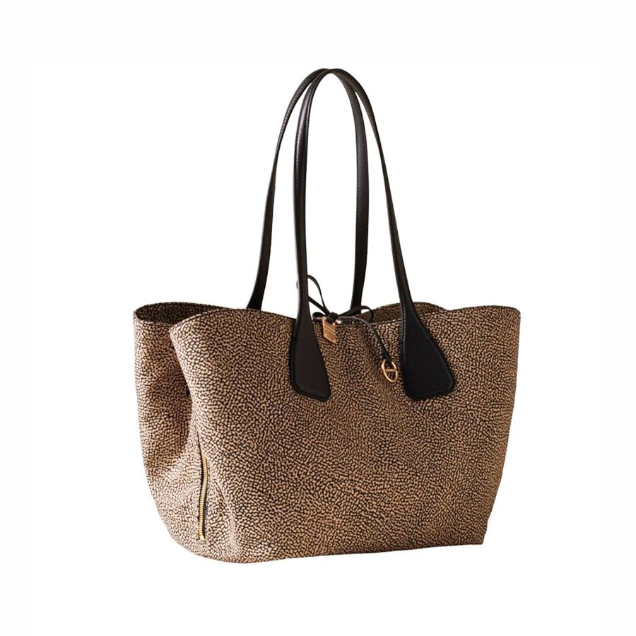 Borbonese Vis a Vis OPnaturale black shoulder bag