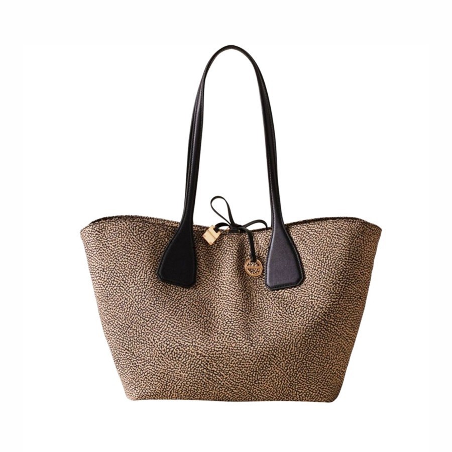 Borbonese Vis a Vis OPnaturale black shoulder bag