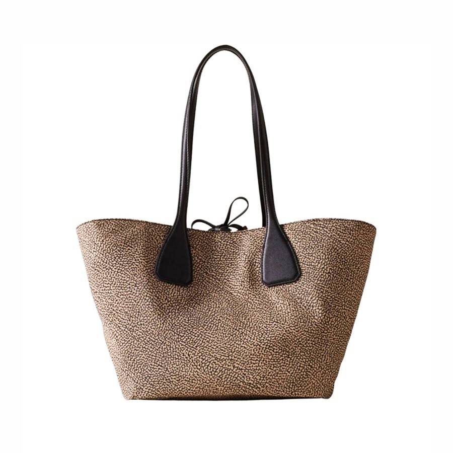 Borbonese Vis a Vis OPnaturale black shoulder bag