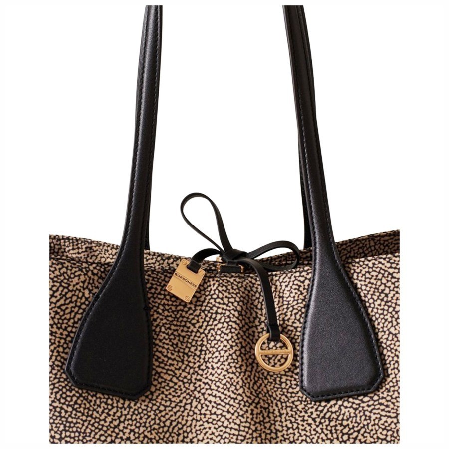 Borbonese Vis a Vis OPnaturale black shoulder bag