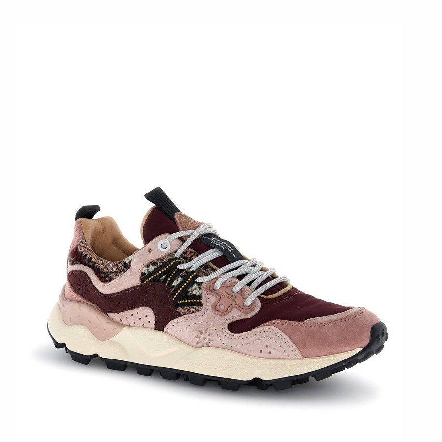 Flower mountain Yamano 3 woman suede woolen Kinitting Purple Pink Brown