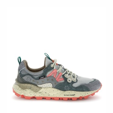 Flower mountain Yamano 3 woman suede mesh J Starple Grey Anthracite Rose