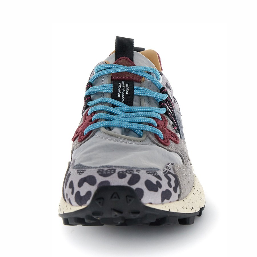 Flower mountain Yamano 3 woman suede Cow velour grey black dark greY