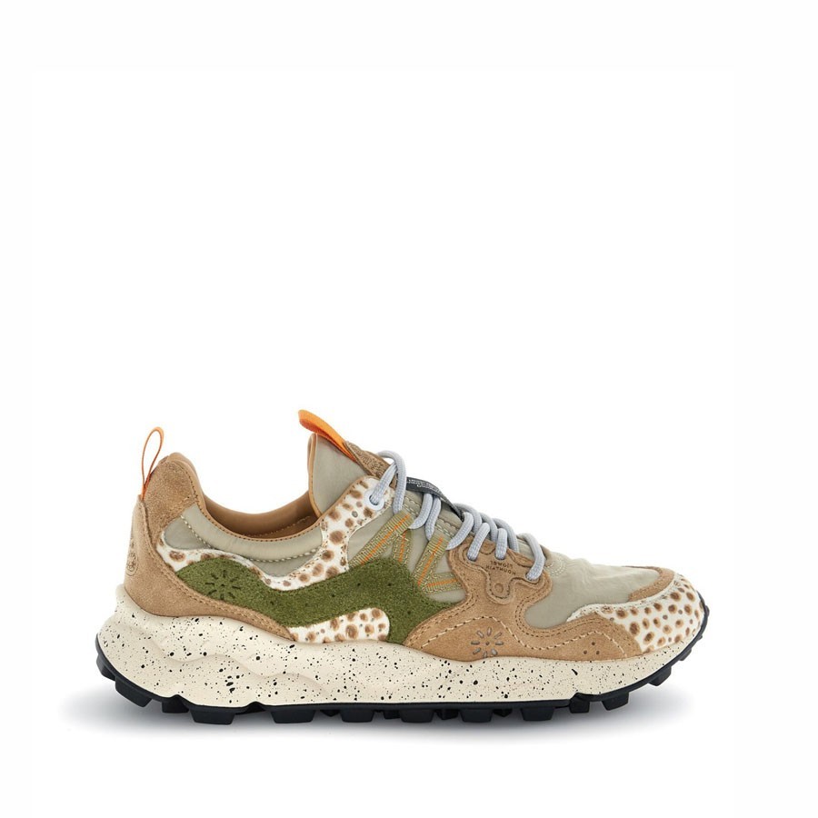Flower mountain Yamano 3 woman suede Cow  Velour beige cognac brown