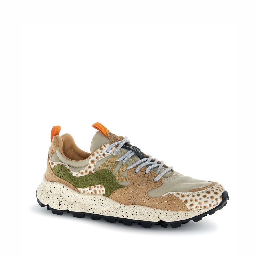 Flower mountain Yamano 3 woman suede Cow  Velour beige cognac brown