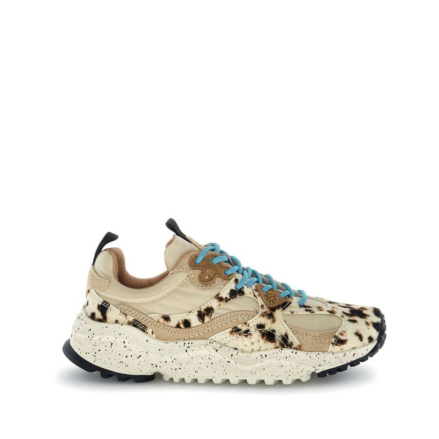 Flower mountain Wave woman suede nylon pony hair milk black brown