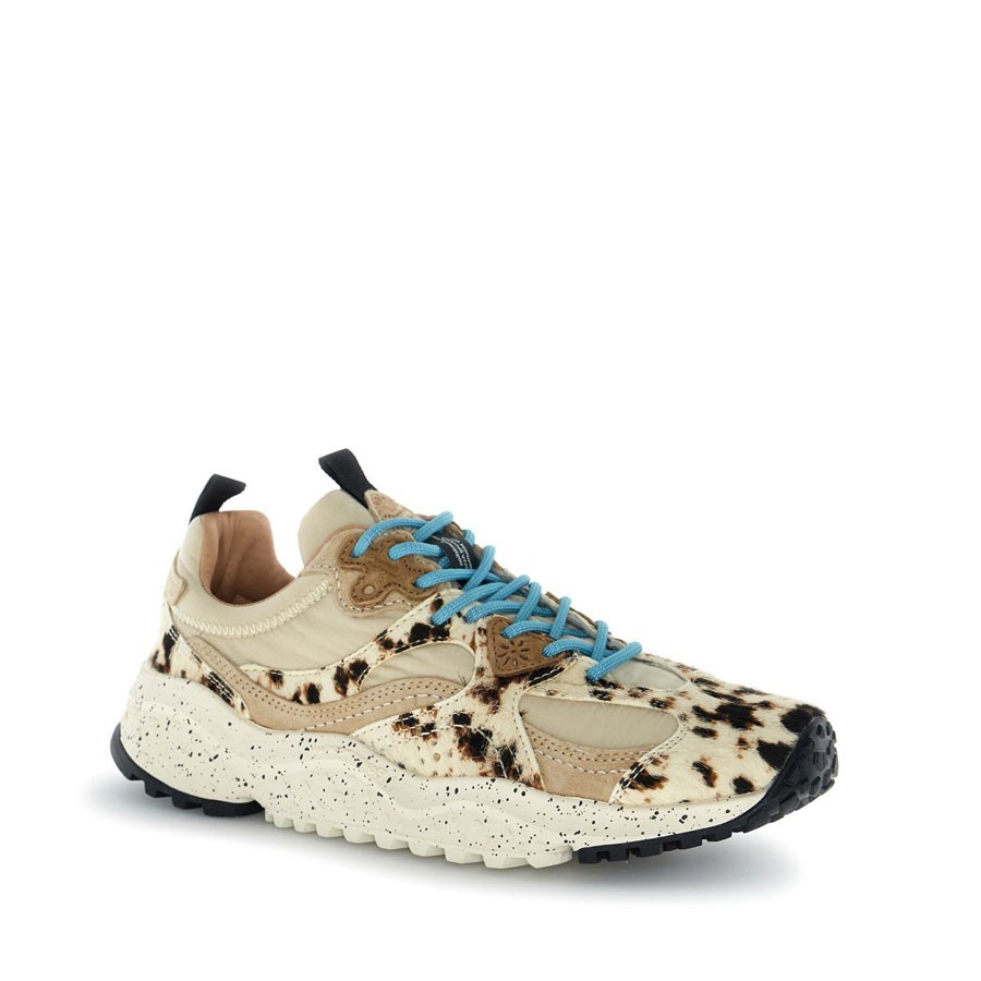 Flower mountain Wave woman suede nylon pony hair milk black brown