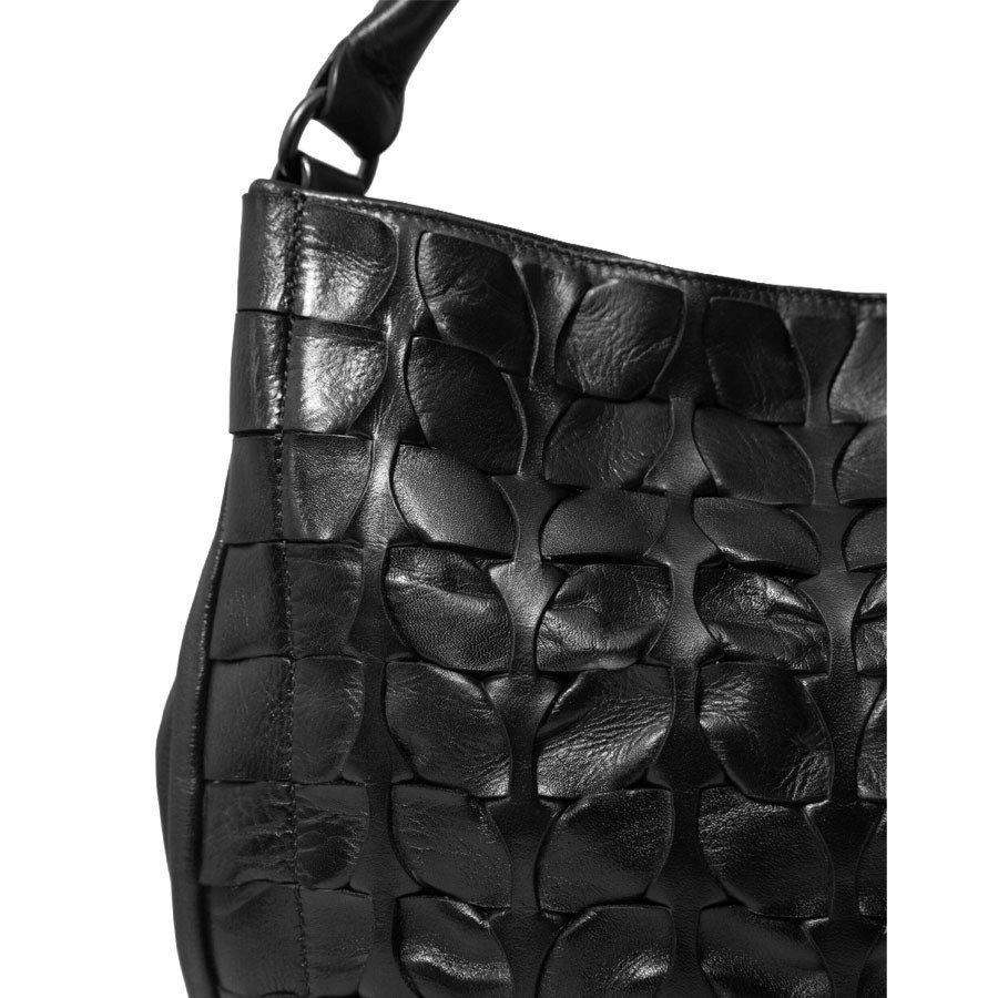 Reptile's House Tree Black Weave Shoulder Bag