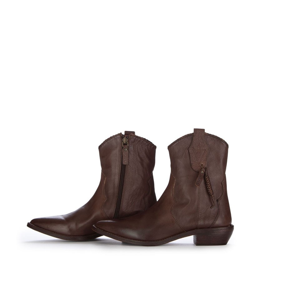 ZOLFO Paris brown leather ankine