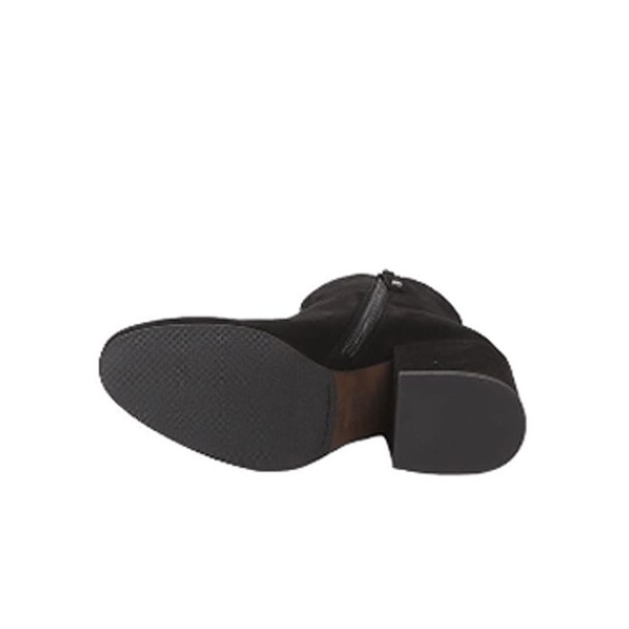 Elvio Zanon tronchetto donna camoscio doppia zip tacco quadro nero g3906g