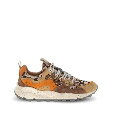 Flower mountain Yamano 3 woman suede light orange brown orange