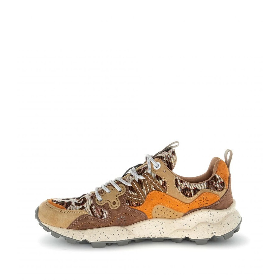 Flower mountain Yamano 3 woman suede light orange brown orange