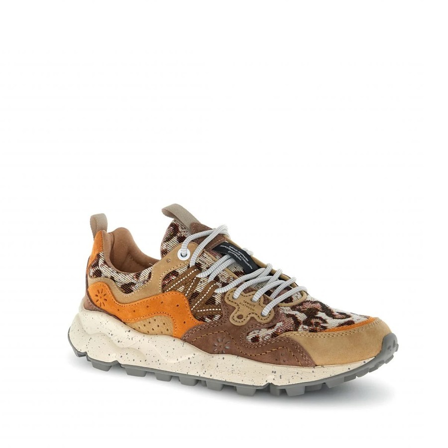 Flower mountain Yamano 3 woman suede light orange brown orange