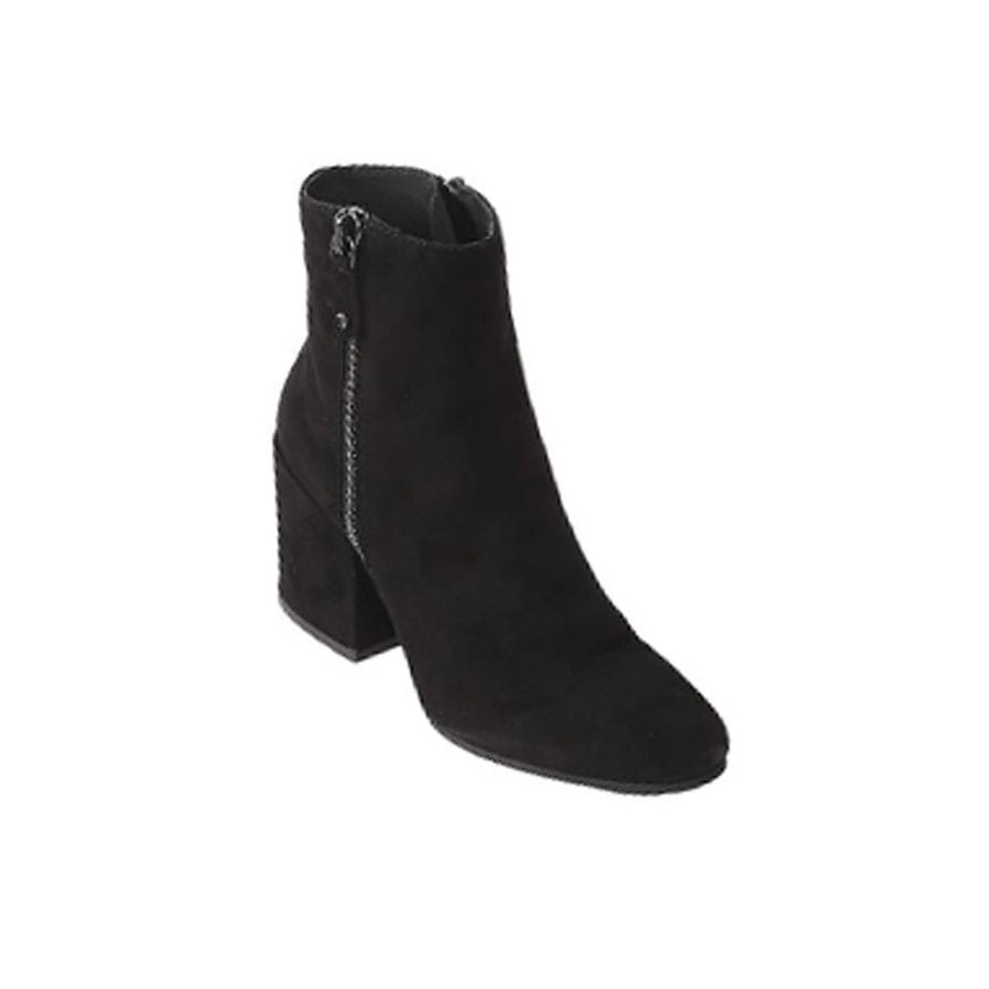 Elvio Zanon tronchetto donna camoscio doppia zip tacco quadro nero g3906g
