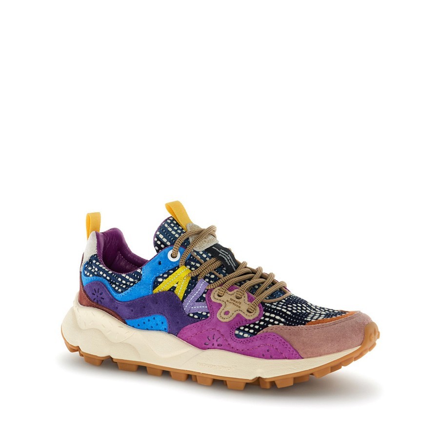 Flower mountain Yamano 3 woman suede Capsule Katsuo Sashi cotton cipria bordeaux violet