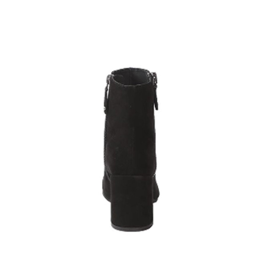 Elvio Zanon tronchetto donna camoscio doppia zip tacco quadro nero g3906g
