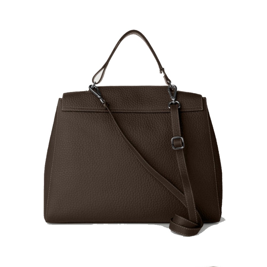 Orciani Sveva Soft large leather shoulder bag with shoulder strap