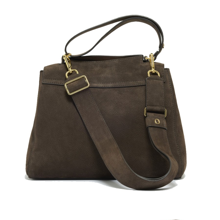 ORCIANI Sveva Nabucco Medium shoulder bag in nubuck leather with shoulder strap