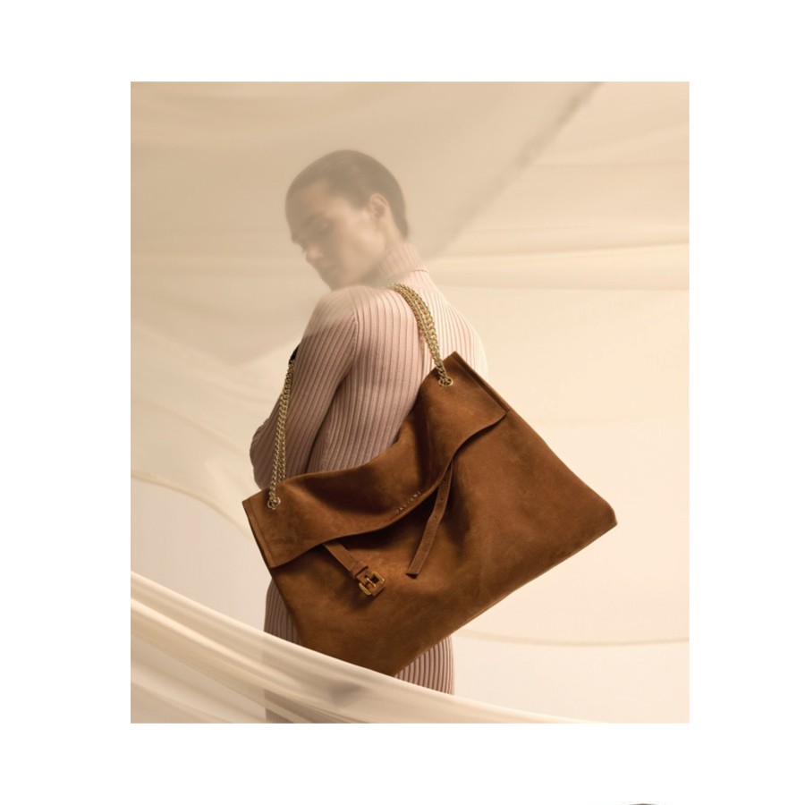 ORCIANI Borsa Venus Nabucco Large a spalla in pelle nabuk