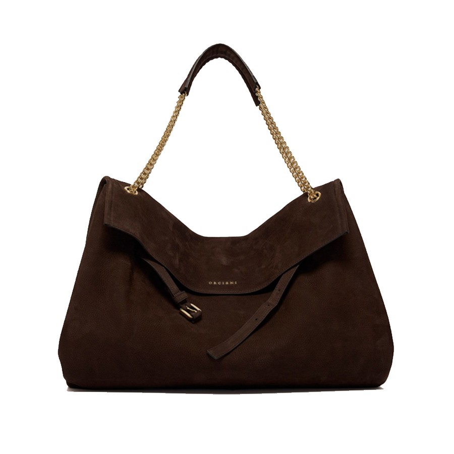 ORCIANI Venus Nabucco Large shoulder bag in nubuck leather