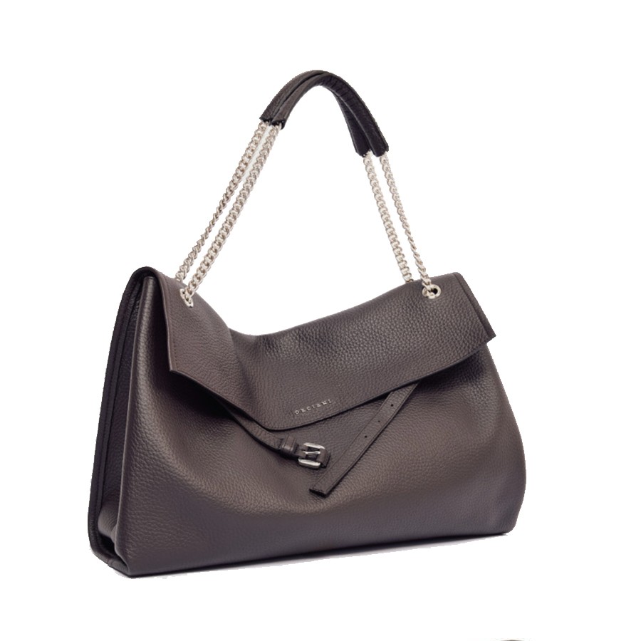 ORCIANI Borsa Venus Soft Large a spalla in pelle martellata