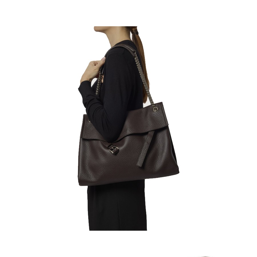 ORCIANI Borsa Venus Soft Midi a spalla in pelle martellata