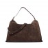ORCIANI Borsa Trinity Peach Large a spalla in suede e cuoio