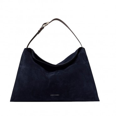 ORCIANI Borsa Trinity Peach Large a spalla in suede e cuoio