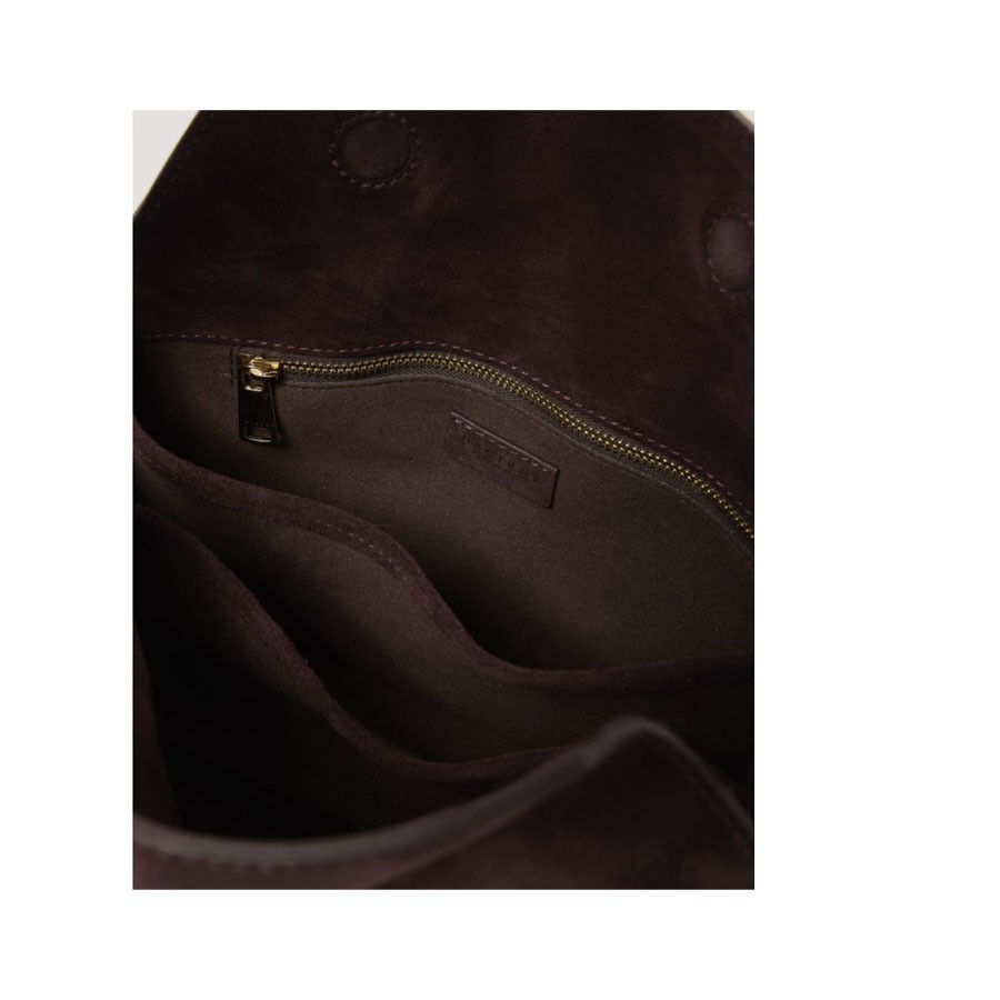 ORCIANI Trinity Peach Small suede and leather shoulder bag