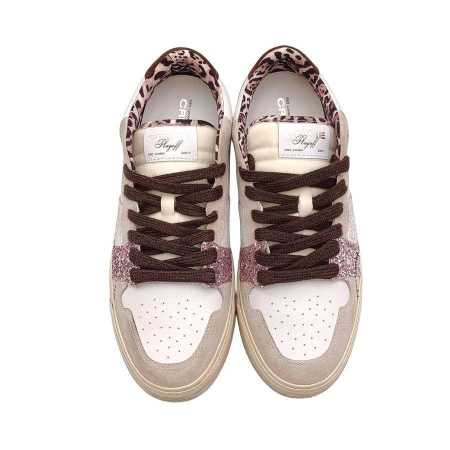 Crime London sneakers Playoff white rose leo