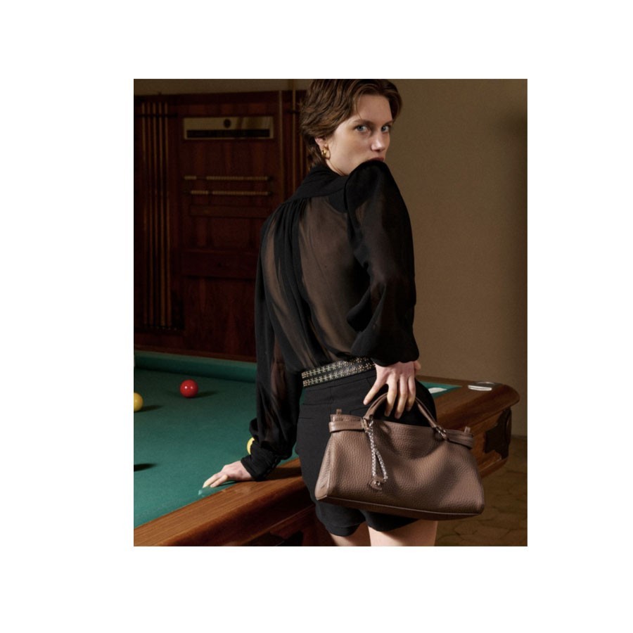 ORCIANI Virgo Soft Small hand-handed bag in hammered leather